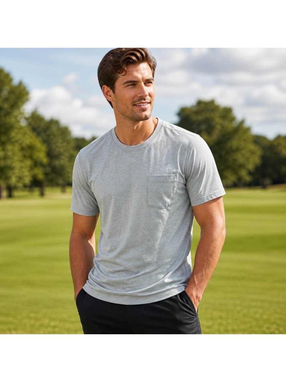 Lululemon Men’s Pocket Tee – Light Grey – Size Small